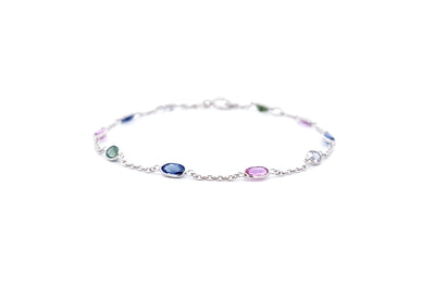 Bloom: Sapphire Bracelet in White Gold | 2.30ctw