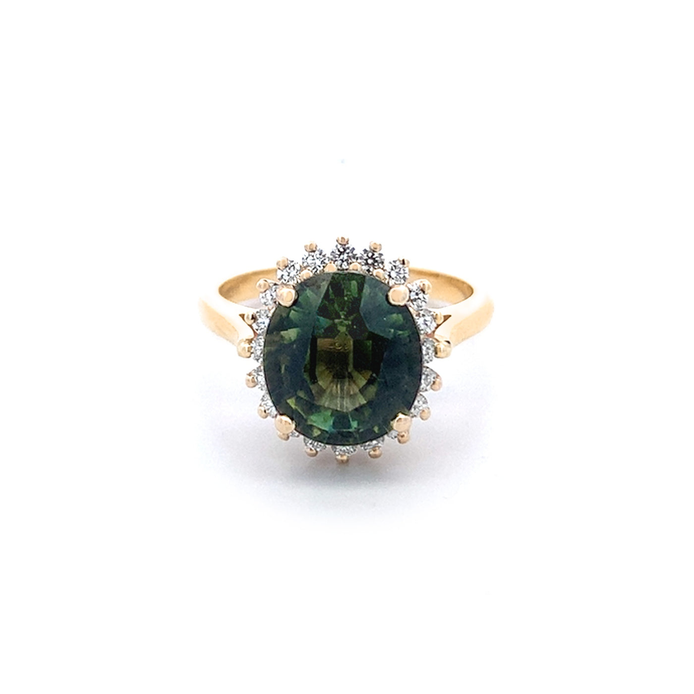 Obel: Tourmaline & Diamond Cluster Ring in Yellow Gold | 3.97ct