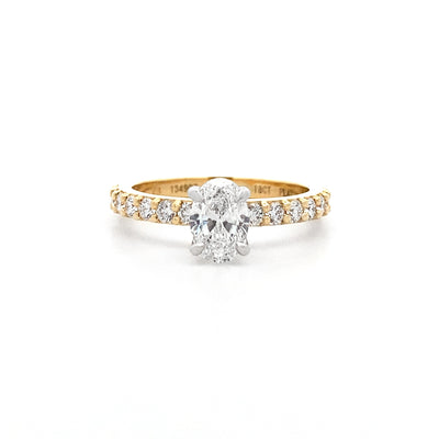 Honour: Oval Cut Diamond Solitaire Ring in Yellow Gold | 1.24ctw