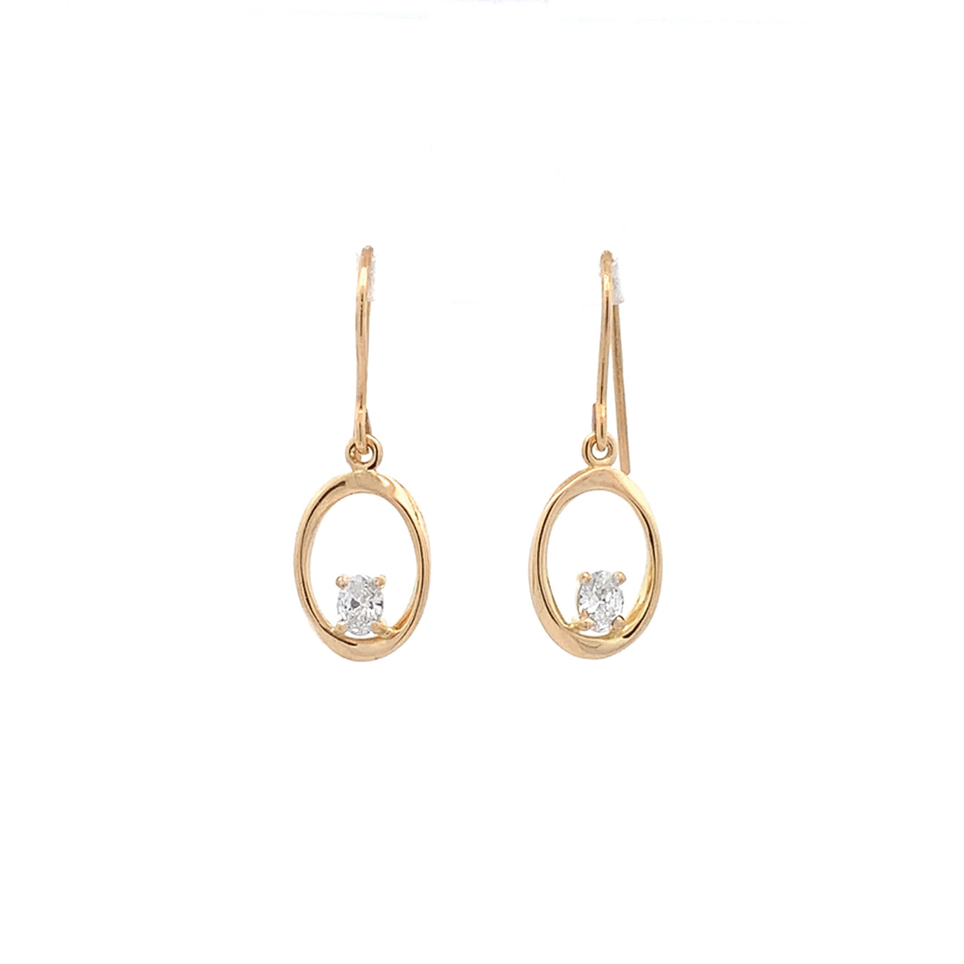 Mobius Twist: Diamond Drop Earrings in Yellow Gold | 0.37ctw
