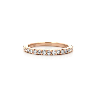 Brilliant Diamond Scallop Set Ring in Rose Gold | 0.31ctw