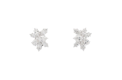 Popcorn Diamond Leverback Earrings in White Gold | 1.90ctw