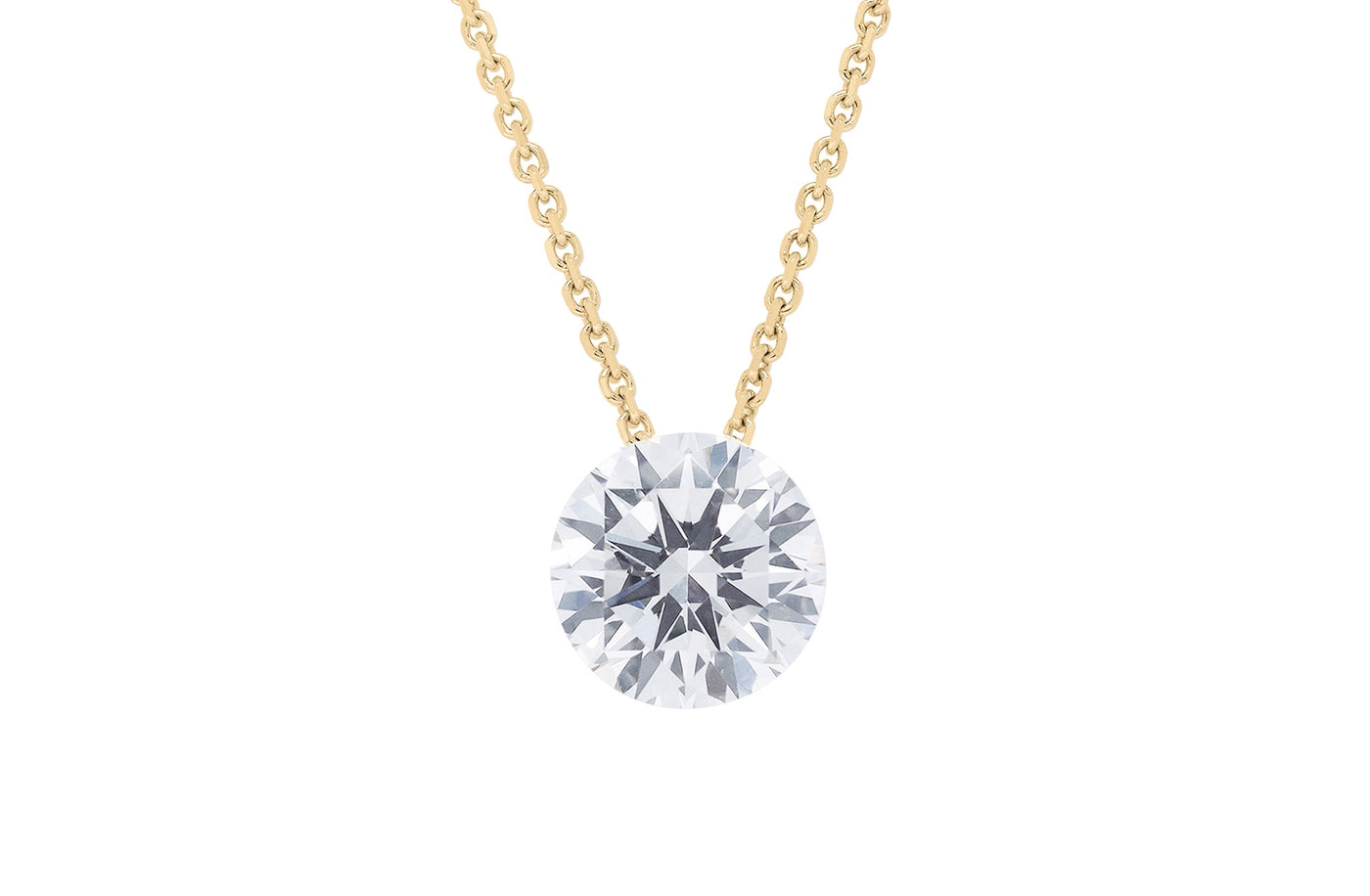 The Floeting® Diamond Pendant in Yellow Gold | 1.62ct H VS1