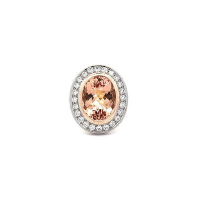 Morganite and Diamond Halo Ring in Gold | 9.50ct