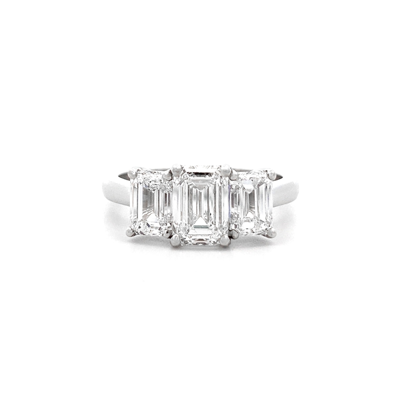 Harmony: Emerald Cut Diamond Three Stone Ring | 2.60ctw