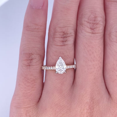 Belle: Pear Cut Diamond Solitaire Ring