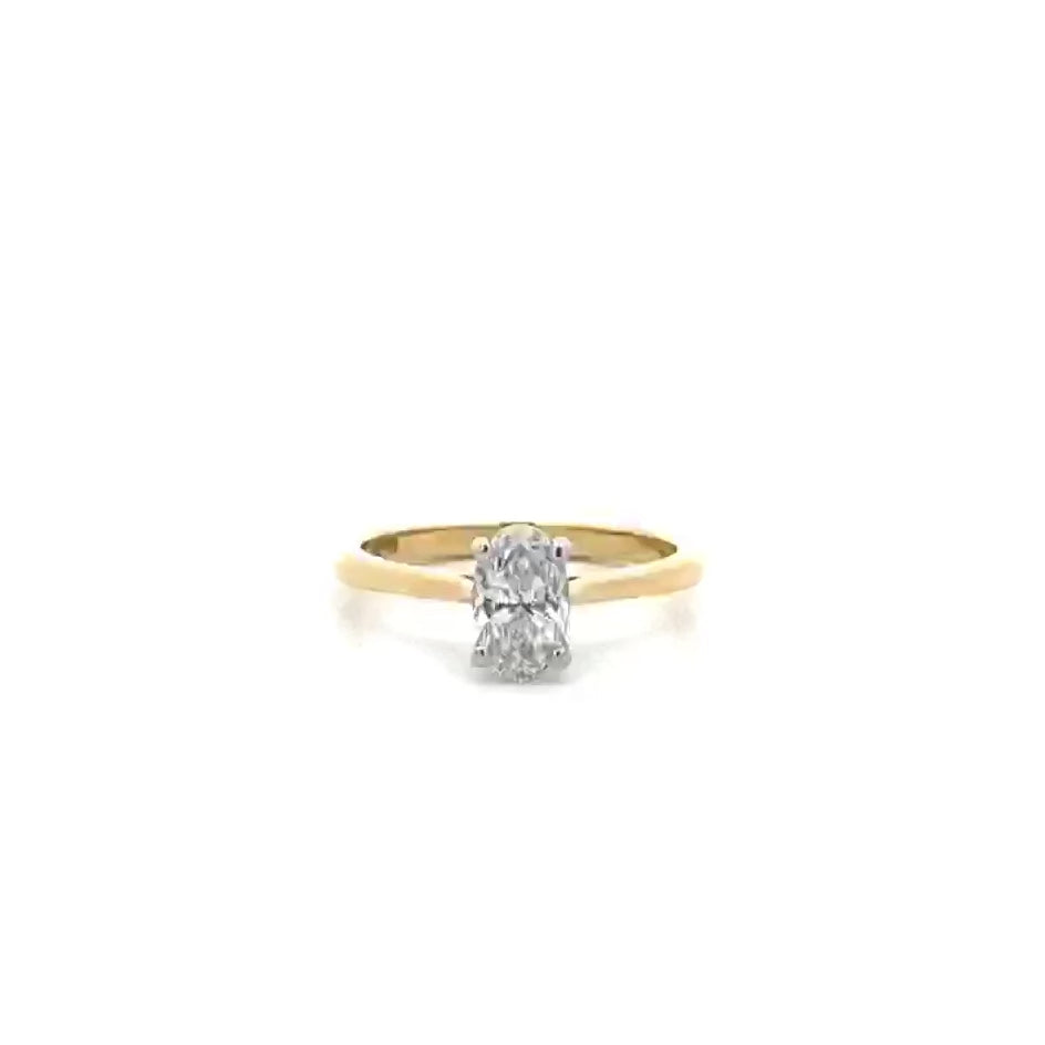 Alice: Oval Cut Diamond Solitaire Ring