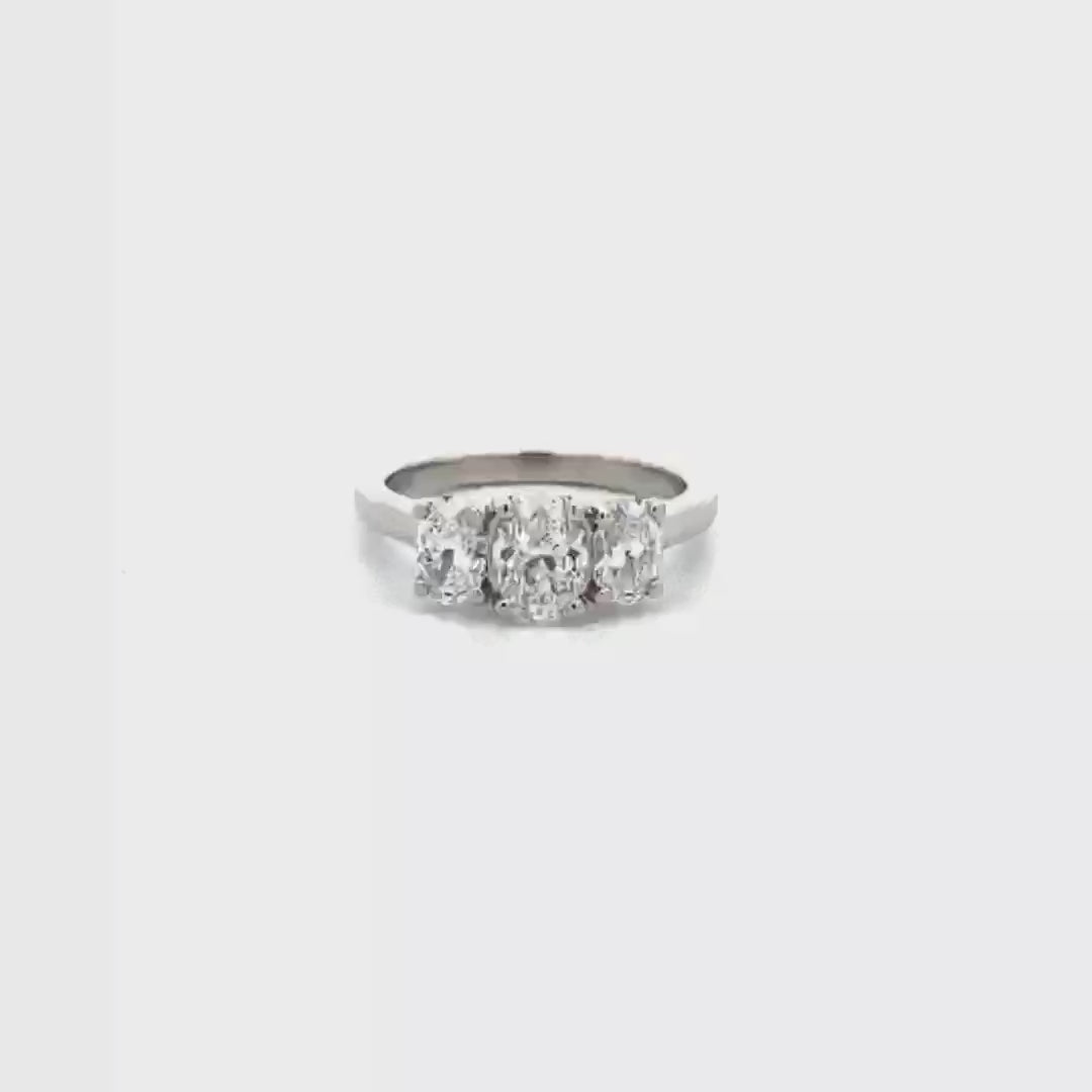 Products Harmony: Oval Cut Diamond Three Stone Ring