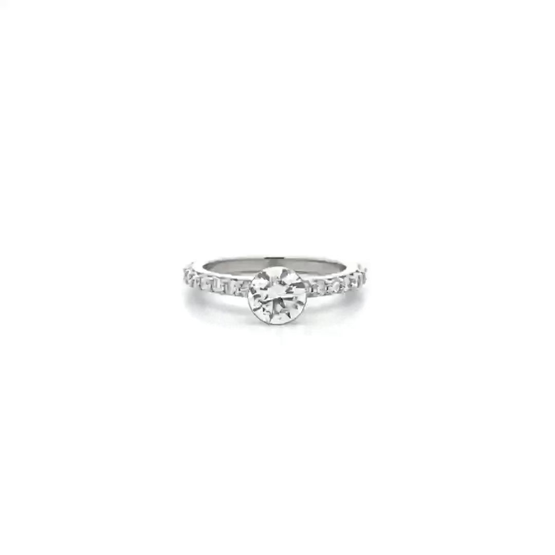 The Floeting® Diamond Ring with Diamond Band in Platinum | 1.54ctw