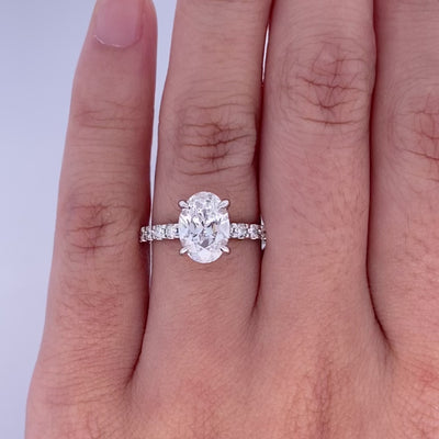 Honour: Oval Cut Diamond Solitaire Ring in Platinum | 2.21ctw