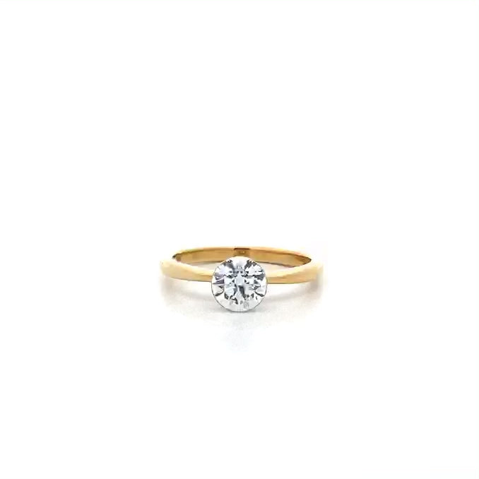 The Floeting® Diamond Ring in Yellow Gold | 1.01ct E VVS2