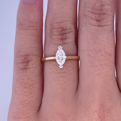 Alice: Marquise Cut Diamond Solitaire Ring