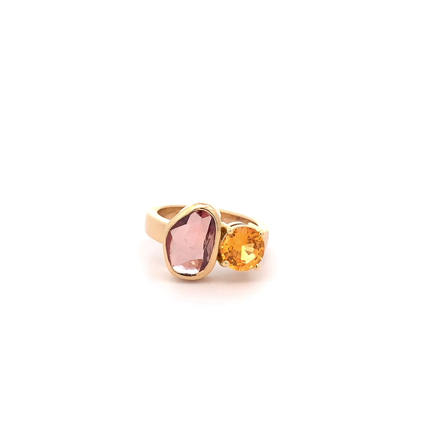 Orchard: Sapphire Two Stone Ring in Yellow Gold | 4.48ctw