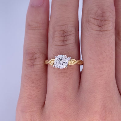 Cara: Brilliant Cut Diamond Solitaire Ring in Yellow Gold | 0.82ctw