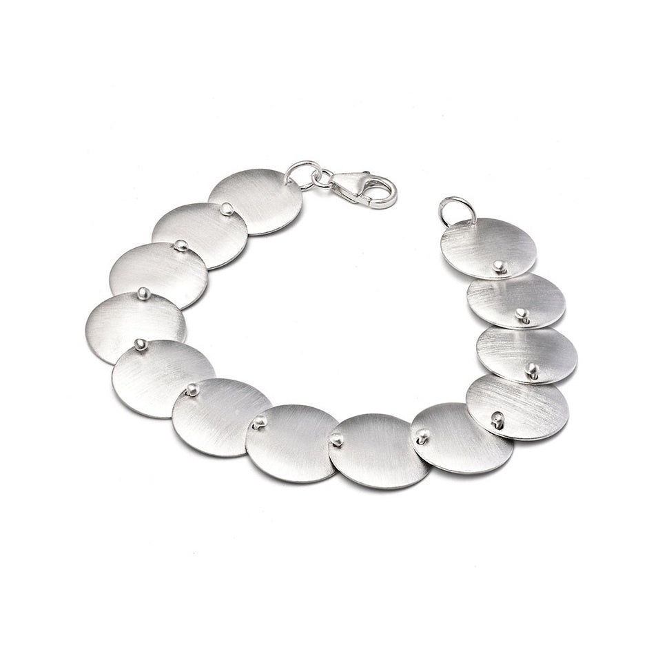 Dotted Disc Bracelet in Sterling Silver