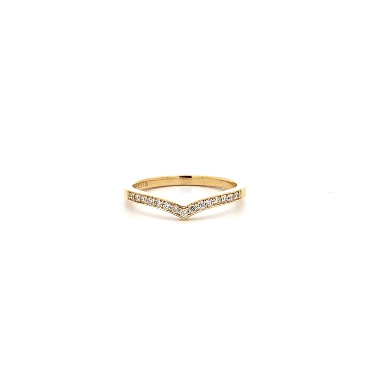 Brilliant Cut Diamond Grain Set V-shaped Ring