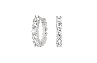 Diamond Claw Set Huggie Earrings in Gold | 0.50ctw