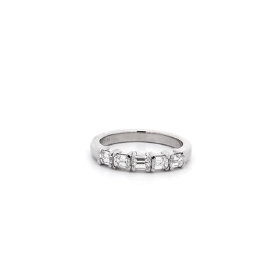 Emerald Cut Diamond Claw Set Ring in Platinum | 0.73ctw