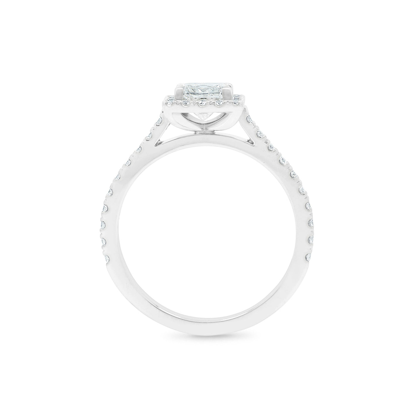 Adorn: Princess Diamond Halo Ring with Diamond Band
