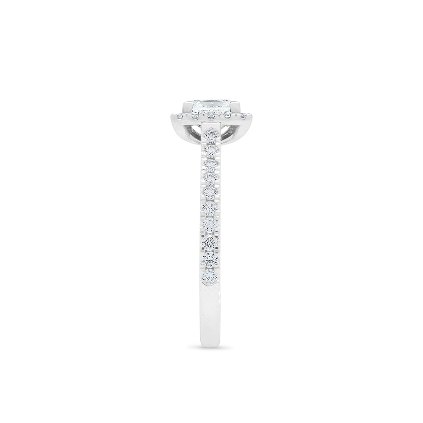 Adorn: Princess Diamond Halo Ring with Diamond Band