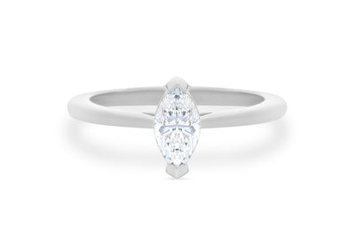 Alice: Marquise Cut Diamond Solitaire Ring