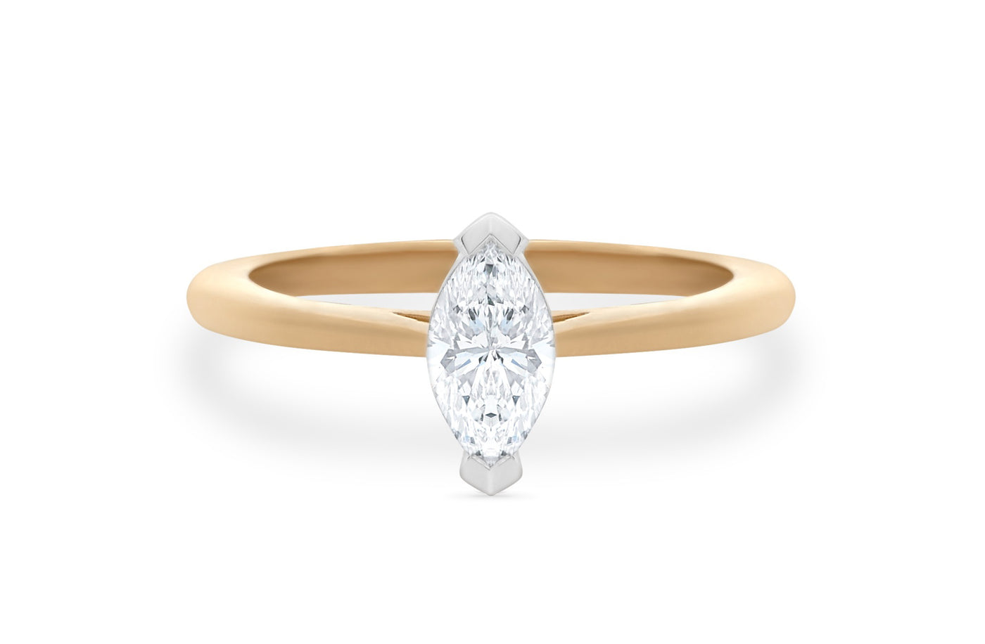 Alice: Marquise Cut Diamond Solitaire Ring