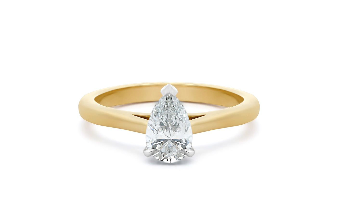 Alice: Pear Cut Diamond Solitaire Ring