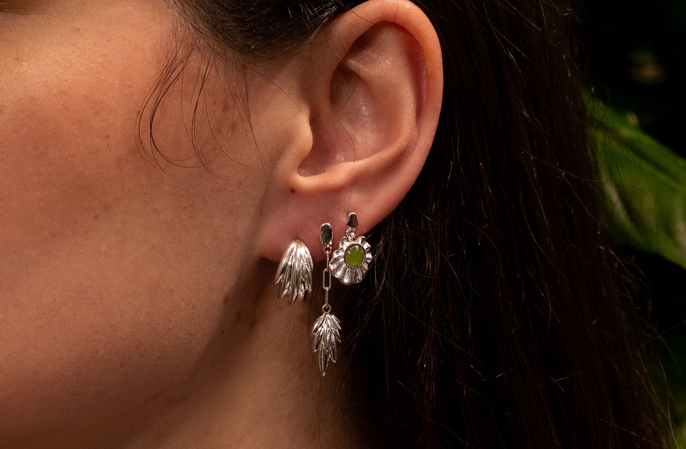 Kākāpō Hoop Earrings