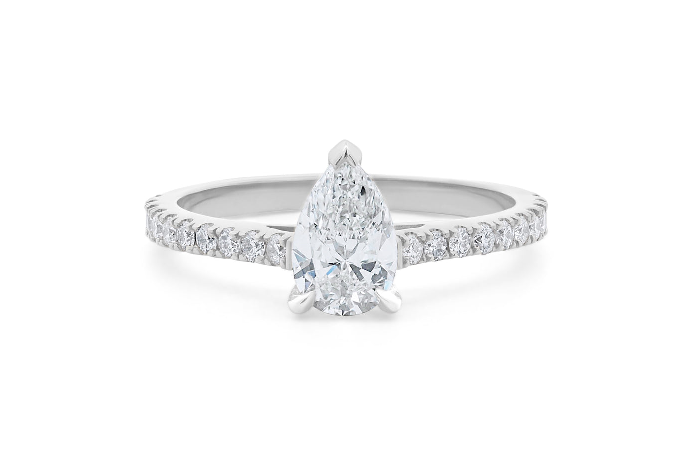 Belle: Pear Cut Diamond Solitaire Ring
