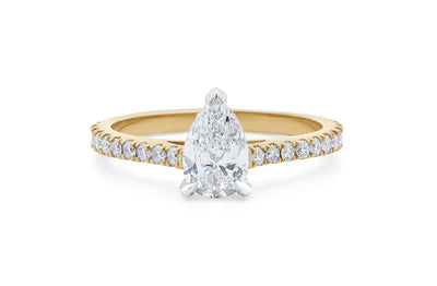 Belle: Pear Cut Diamond Solitaire Ring