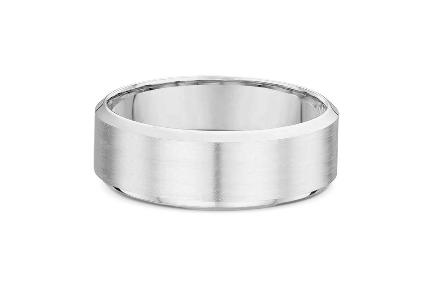 Bevel Edge Band in White Gold