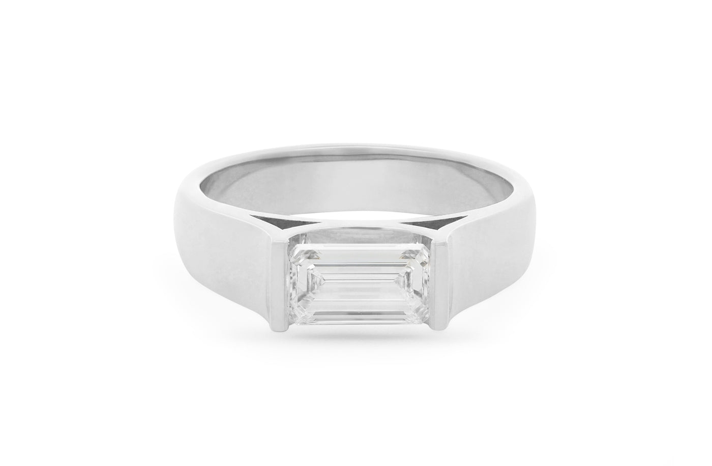 Celeste: Emerald Cut Diamond Solitaire Ring