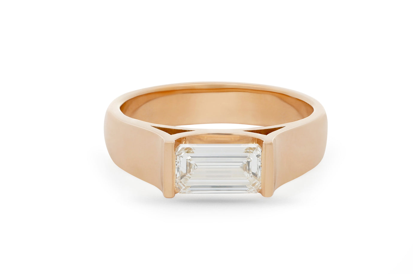 Celeste: Emerald Cut Diamond Solitaire Ring