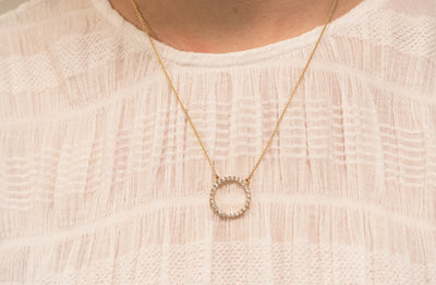 Evermore: Diamond Set Circle Necklace