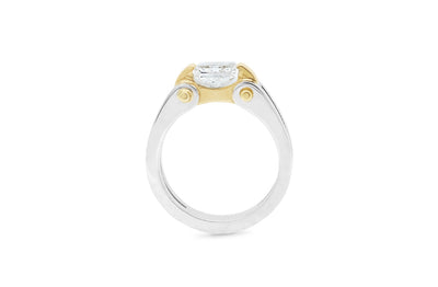 Inspired Collection, Radiant Cut Diamond Ring, 18k, 18ct Yellow Gold, platinum, Circlpd, specialist, unique, fine jewellery, jewelry, modern, contemporary