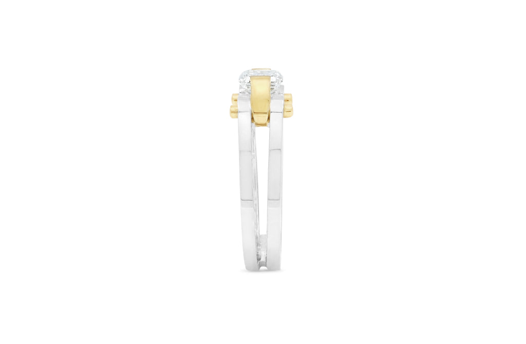 Inspired Collection, Radiant Cut Diamond Ring, 18k, 18ct Yellow Gold, platinum, Circlpd, specialist, unique, fine jewellery, jewelry, modern, contemporary