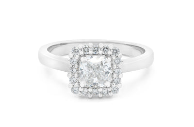 Luminous: Cushion Cut Diamond Halo Ring