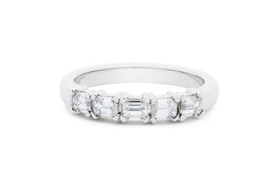 Emerald Cut Diamond Claw Set Ring in platinum or white gold