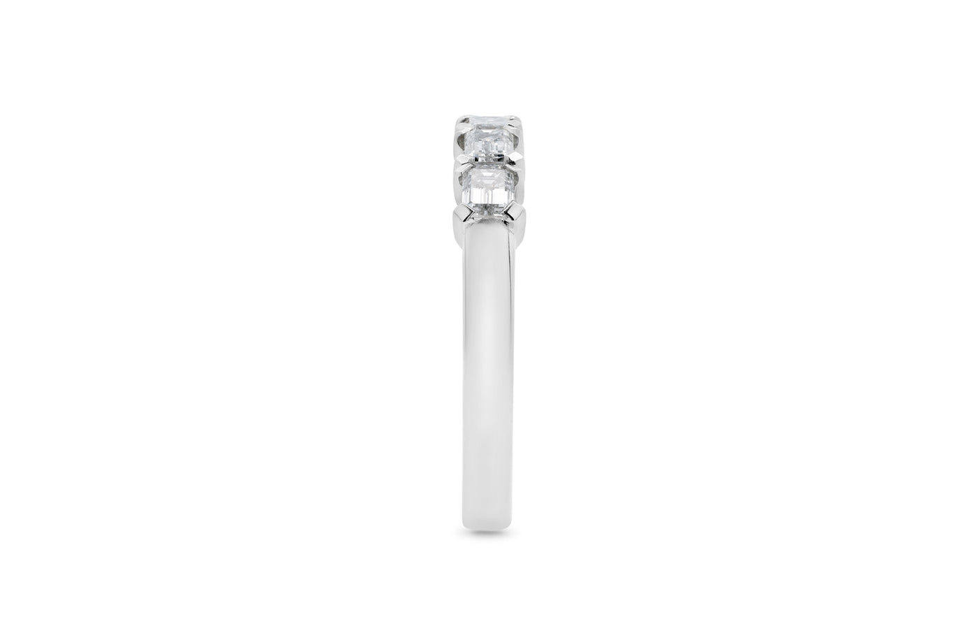 Emerald Cut Diamond Claw Set Ring in platinum or white gold