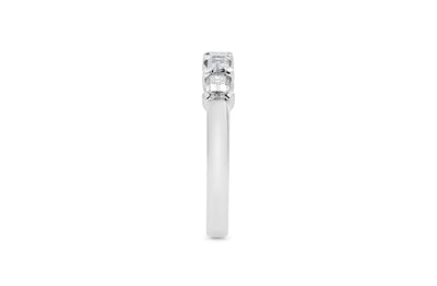 Emerald Cut Diamond Claw Set Ring in platinum or white gold