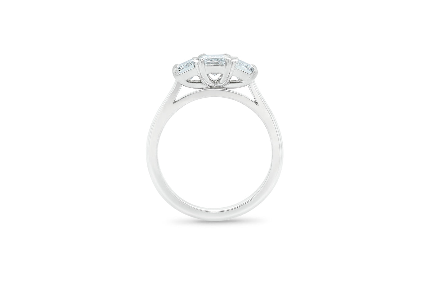 Harmony: Emerald Cut Diamond Three Stone Ring