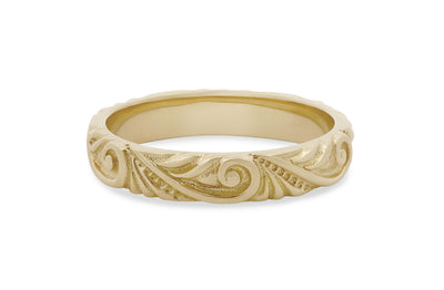 Engraved Filigree Patterned Ring