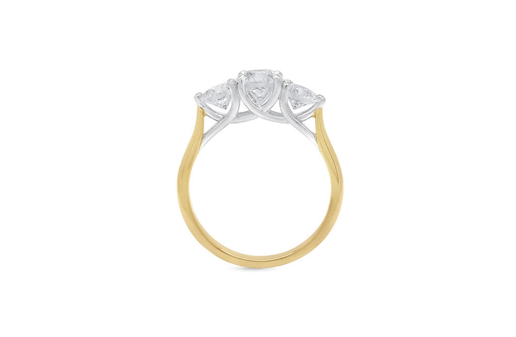 Entwine: Brilliant Cut Diamond Three Stone Ring