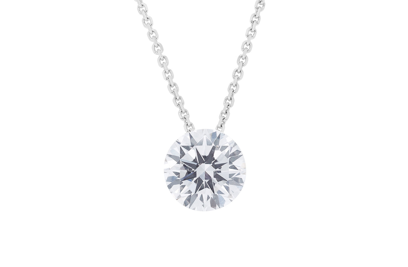 The Floeting® Diamond Pendant in White Gold | 1.63ct E VVS2
