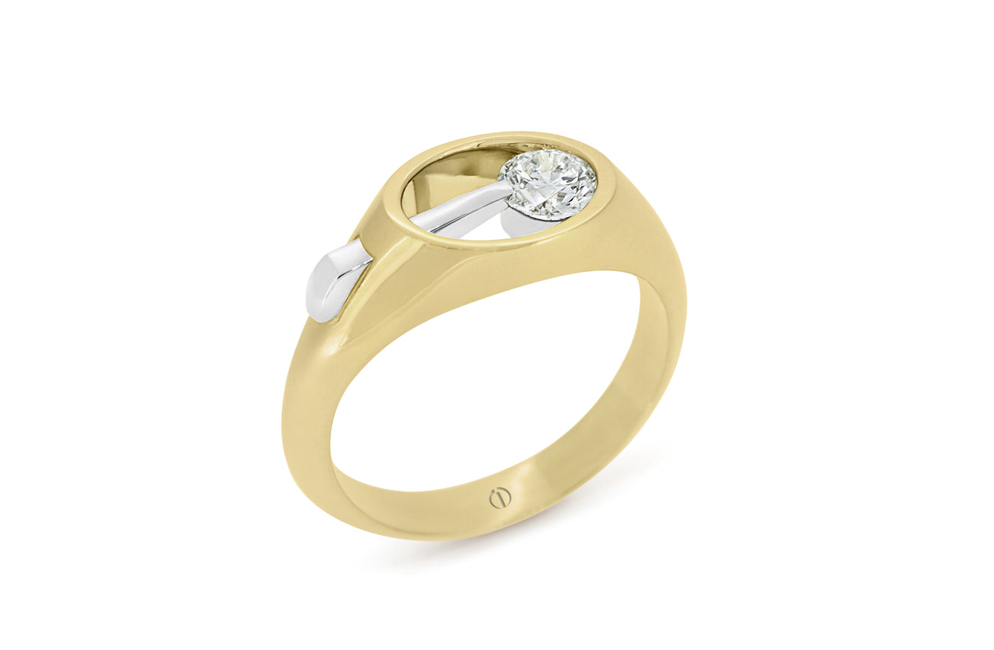 Inspired Collection, Breta, engagement Ring, 18ct, 18k, yellow gold, white gold, jewellery, jewelry, round diamond, half rub setting, claw set, brilliant diamond, round cut