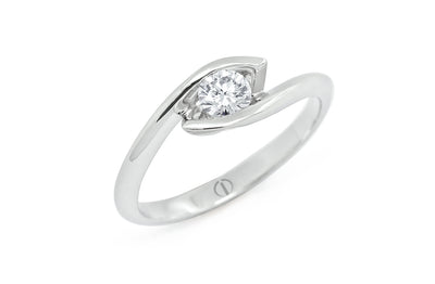 Inspired Collection, Croft, Platinum, 18k, 18ct White gold, Crossover, round diamond, delicate, brilliant cut, specialist, jewellery, jewelry, engagement ring, ring design, inspired design