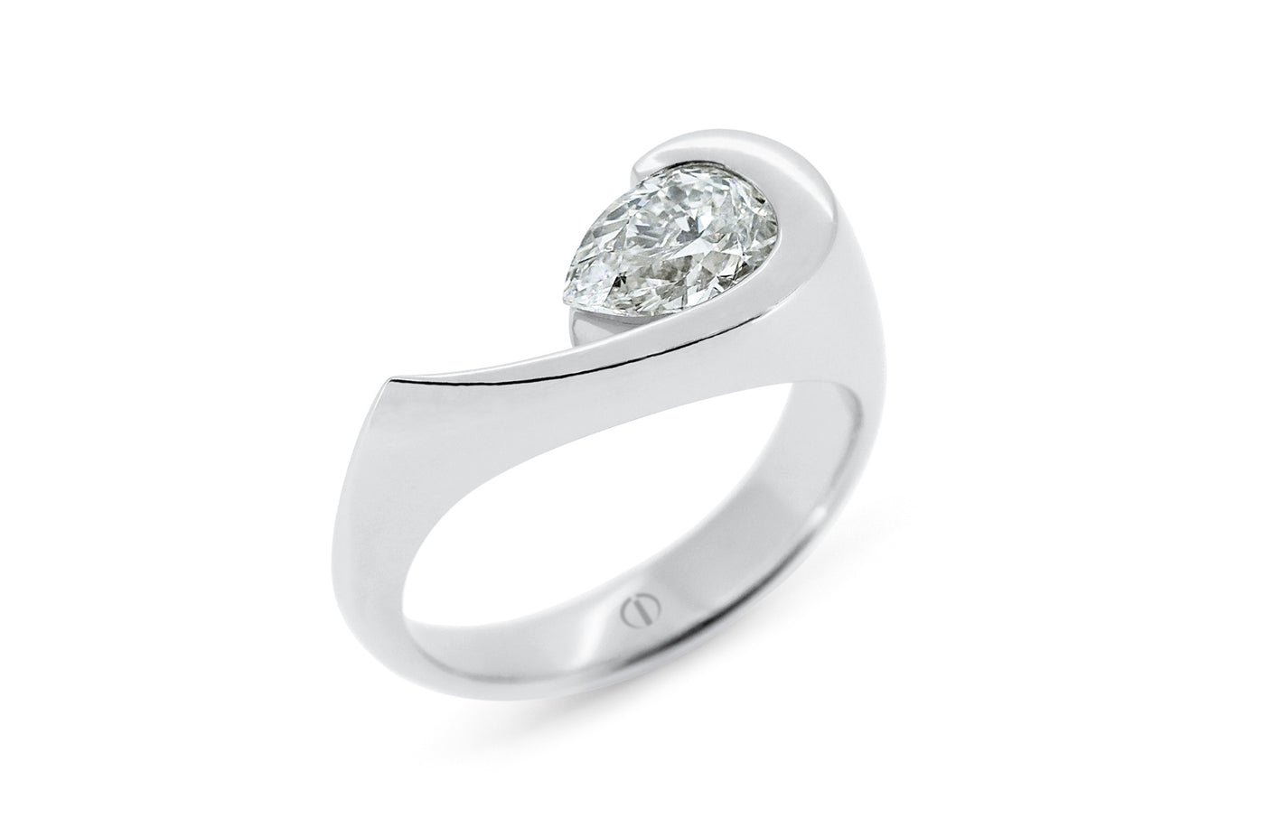 Patai: Pear Cut Diamond Solitaire Ring