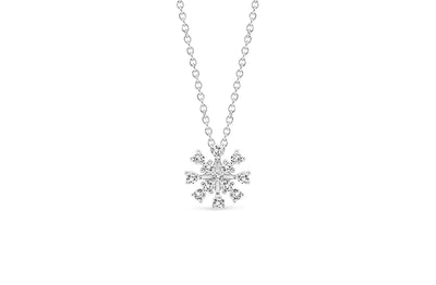 Snowflake Diamond Pendant in Gold | 0.15ctw