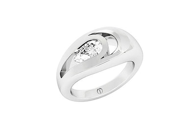 Lacrosse: Pear Cut Diamond Solitaire Ring