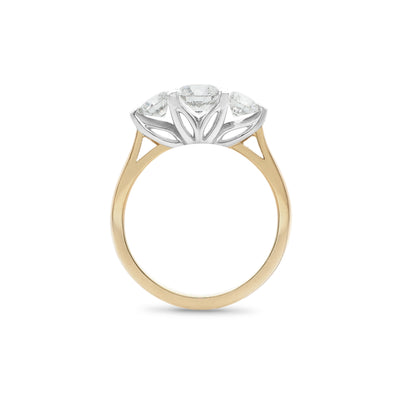 Lotus: Brilliant Cut Diamond Three Stone Ring